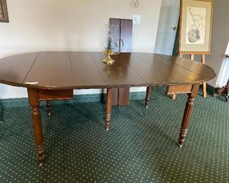 Antique Dropleaf walnut dining table
