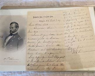 Letter written by General William Sherman