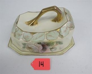 Royal Rudolstadt Prussia covered butter/cheese dish