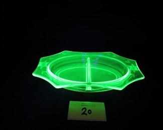 Etched divided uranium glass