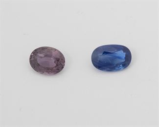 2161
Two Unmounted Sapphires
Comprising an oval mixed-cut 3.48ct sapphire and an oval mixed-cut 2.63ct purple sapphire
Sapphire: 10.6mm L x 7.09mm W x 4.78mm D; Purple sapphire: 9.36mm L x 7.4mm W x 4.39mm D
2 pieces
Estimate: $400 - $600