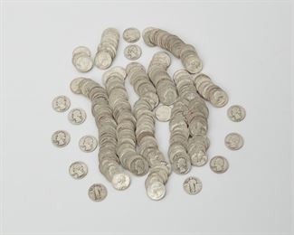 2212
Two Hundred-Twenty U.S. Silver Quarters
Ranging from 1940's, 1950's & pre-1964
1358 grams gross
Estimate: $800 - $1,200