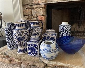Blue and White Pottery (More than items in photo)