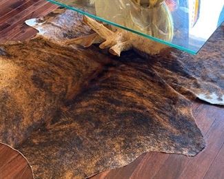 Natural Cowhide Rug (Table not for sale)