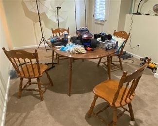Vintage Round Table with Four Chairs