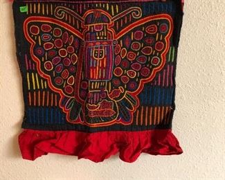 Mola hand sewn in Central America folk art. 