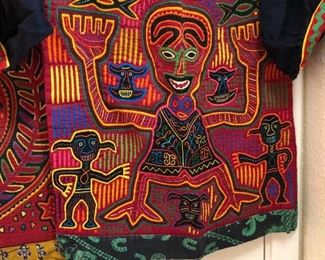 Mola Cuna Indians Panama. All reverse appliqué, hand stitched.  Great for pillow covers etc. 