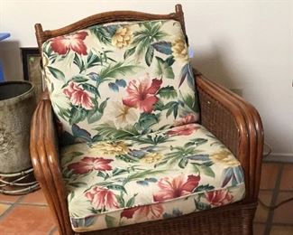 Rattan and wicker  swivel  glider. 