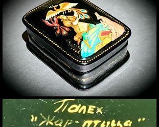 Russian hand painted lacquered box