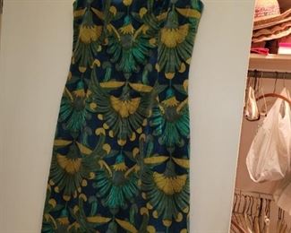 Vintage velvet peacock dress