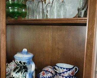 Vintage tea cups and glassware
