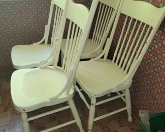 $80.00, 4 farm chairs one has crack overall very sturdy