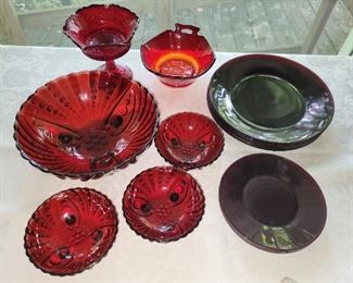 Red ruby berry bowl set plus all pictured