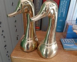Brass duck bookends