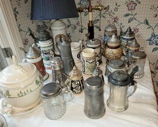 Vintage to antique beer steins