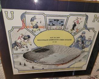 Signed numbered Charles Ciccarelli Michigan Football poster Michigan Defeats Ohio State