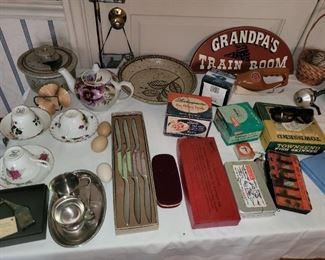 Fly fishing, tea cups anddecor