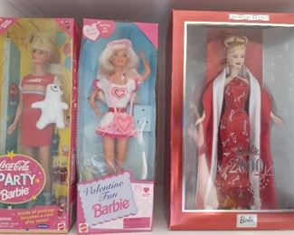 Barbies, NIB from the early 1990's to early 2000's