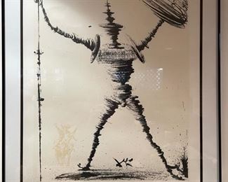 Salvador Dali, Don Quixote, 1957 lithograph on paper. Number 248/300. Photo 1 of 3