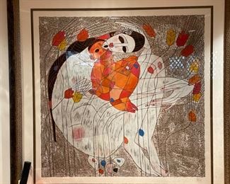 Mother & Child, Jiang Tiefeng. Signed and numbered