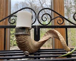 Horn candle holder.