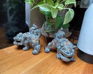 Pair of Neiman Marcus cast iron Foo Dogs. Made in Japan. Photo 1 of 2