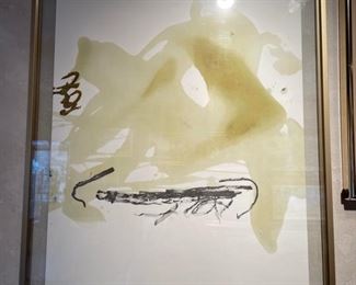 Tapies, signed and numbered watercolor
