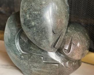 Soapstone mother and child marble sculpt. Signed by artist. Photo 1 of 2 