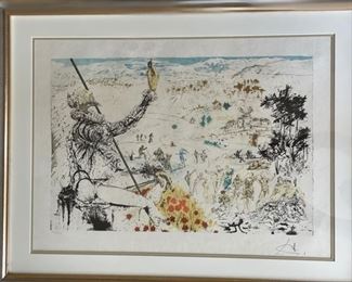 Salvador Dali, Don Quixote L'Age d'Or, lithograph on paper, 1957. Number 152/300.  Photo 1 of 3