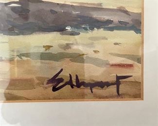 Original Spanish watercolor signed by artist. Photo 2 of 2