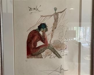 Salvador Dali, Young Icarus, 1978 woodblock on paper, Signed and numbered, 10/48. Photo 1 of 3
