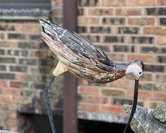 Metal bird sculpture