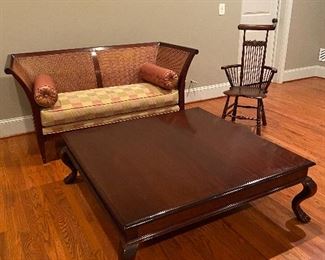 48" square solid mahogany coffee table