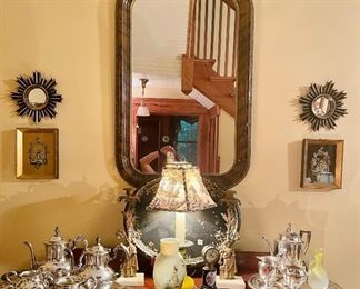 Silver Plate Services, Faux Grained Mirror 
