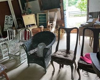 Wicker and old chairs