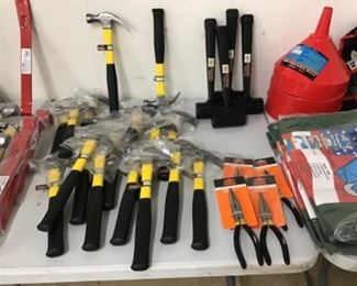 Hammers, Mallets. Needle Nose Pliers, Funnels, Tarps