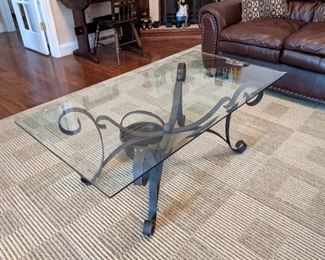 Beveled glass coffee table 