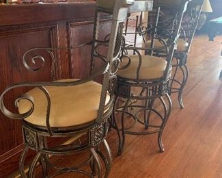 Set of swivel bar stools 