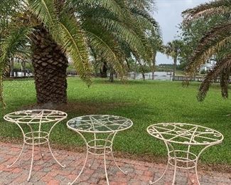 French style garden tables and folding chairs