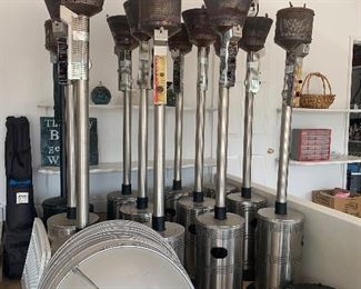 Many patio heaters 
