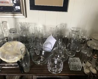 Glassware, some crystal - orrefors, Lalique, Waterford