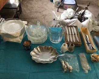 Silverplate, mid century kitchen items