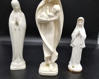 Vintage Madonna and Virgin Mary Porcelain Figurines