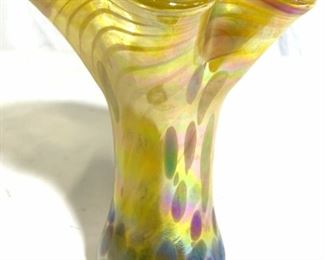 Hand Blown Art Glass Opalescent Glass Vase
