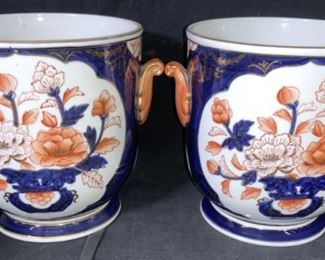 Pair Lord & Taylor Porcelain Amari Planters, Japan
