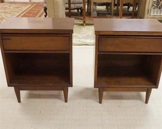 1104	PAIR OF MIDCENTURY MODERN ONE DRAWER NIGHTSTANDS W/FORMICA TOPS, 14 1/2 IN X 20 1/4 IN X 24 1/4 IN HIGH
