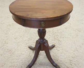 1139	MAHOGANY DUNCAN PHYFE STYLE 2 DRAWER LAMP TABLE, 23 1/2 IN X 29 3/4 IN HIGH
