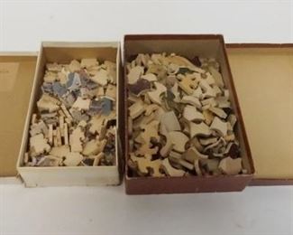 1145	LOT OF 2 ANTIQUE WOOD JIG SAW PUZZLES, NUMBER OF PIECES UNCERTAIN
