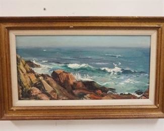1151	OIL PAINTING ON BOARD SIGNED KOZLOW, SHORE SCENE, 24 1/2 IN X 14 1/2 IN OVERALL

