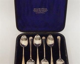 1156	GROUP OF 6 ENGLISH SILVER SPOONS W/TOUCH MARKS
